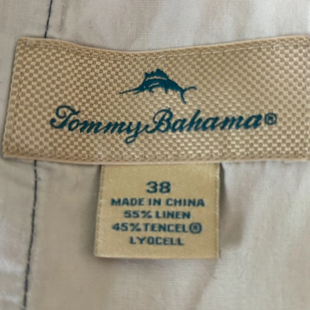 Tommy Bahama Blue Plaid Linen Blend‎ Men’s Shorts Size 38